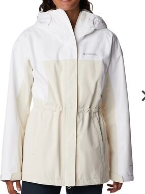 Columbia Omni-Tech Rain Jacket Cinched Waist Color Blocked Casual